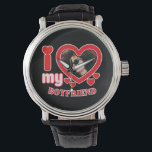 I Love My Boyfriend Custom Photo Watch<br><div class="desc">I Love My Boyfriend Custom Photo</div>
