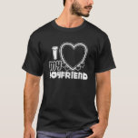 I Love My Boyfriend Custom T-Shirt<br><div class="desc">I Love My Boyfriend Custom T-shirt
cute and bubbly font that says " I Love My Boyfriend" with a huge heart that allows you to insert your image,  in the colour brown and light pink</div>