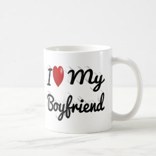 I Love My Boyfriend cute black text Coffee Mug
