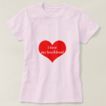 I Love My Boyfriend Cute Heart Red Light Pink T-Shirt<br><div class="desc">Designed with cute red heart pattern and custom text "i love my boyfriend" which you may customize as you wish! Simple and cute design perfect for those who love their boyfriend!</div>