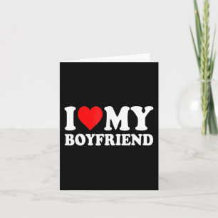 I Love My Boyfriend Fun Valentine Red Heart Love  Card