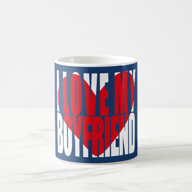 I Love My Boyfriend Heart Coffee Mug (Center)
