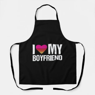 I Love My Boyfriend Heart My Boyfriend Vintage Bf Apron