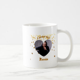 I Love My Boyfriend Heart Photo Name T Shirt Coffee Mug