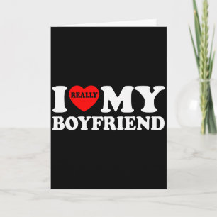 I Love My Boyfriend I Heart Bf Funny Couple Valent Card