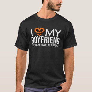 I Love My Boyfriend I Heart My BF Halloween Coupl T-Shirt