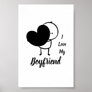 I Love My BOYFRIEND - Modern personalized Custom Poster