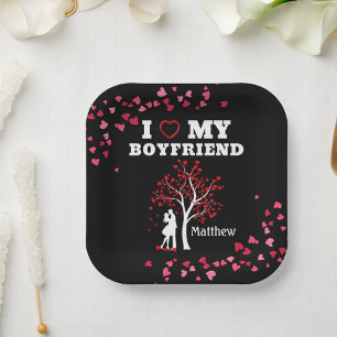 I Love my Boyfriend Paper Plate