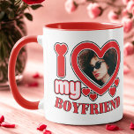 I Love My Boyfriend Personalized Mug<br><div class="desc">I Love My Boyfriend Personalized Photo and Text</div>