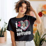 I Love My Boyfriend Personalized Photo T-Shirt<br><div class="desc">I Love My Boyfriend Heart Custom Photo</div>