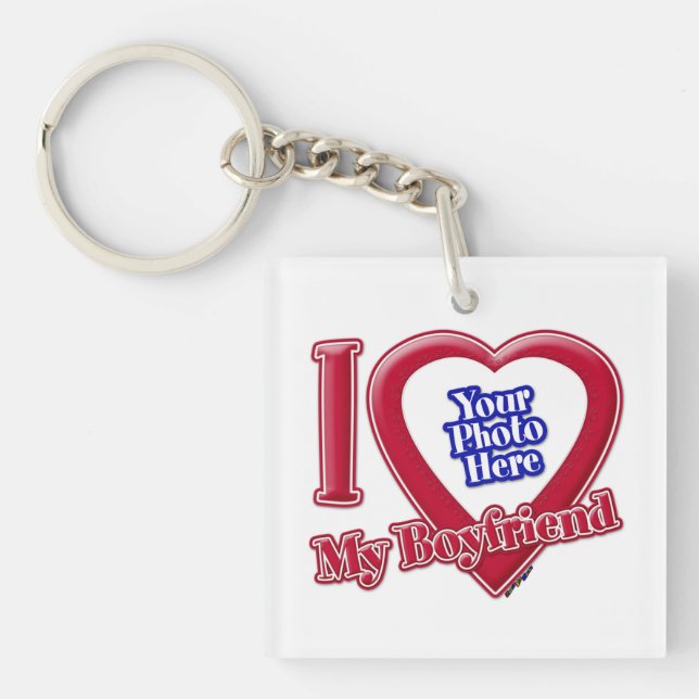 I Love My Boyfriend Photo Red Heart (Devant)