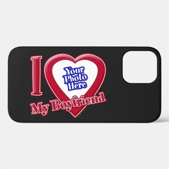 I Love My Boyfriend Photo Red Heart Black Case-Mate iPhone Case (Back (Horizontal))