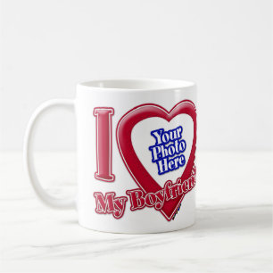 I Love My Boyfriend Photo Red Heart Coffee Mug