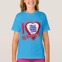 I Love My Boyfriend Photo Red Heart Teal