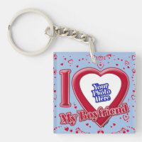 I Love My Boyfriend Photo Red Hearts Baby Blue