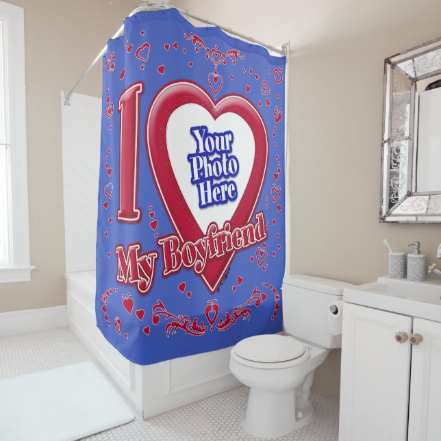 I Love My Boyfriend Photo Red Hearts Deep Royal Bl (In Situ)
