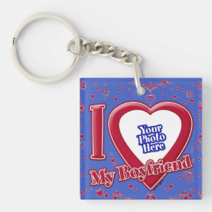 I Love My Boyfriend Photo Red Hearts Deep Royal Bl