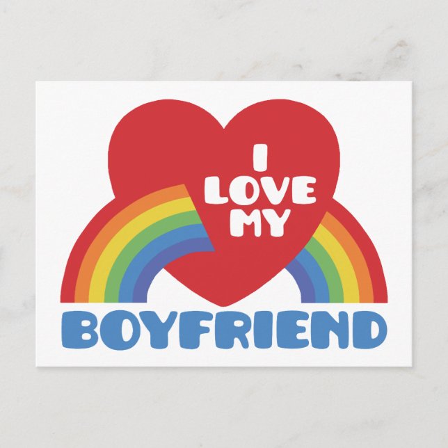 I Love My Boyfriend Postcard (Front)