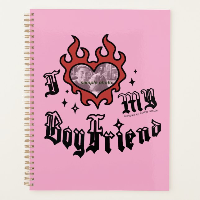 I Love My Boyfriend - Red - DingusDesign  Planner (Front)