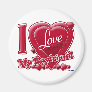 I Love My Boyfriend red - heart Magnet