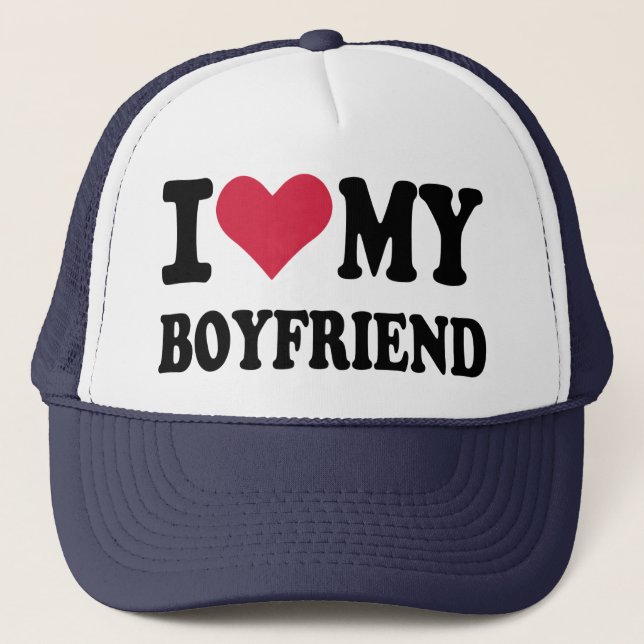 I love my boyfriend trucker hat (Front)