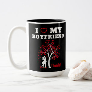 I Love my Boyfriend Two-Tone Coffee Mug