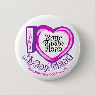 I love My Boyfriend Valentines Day Newly Weds 2 Inch Round Button
