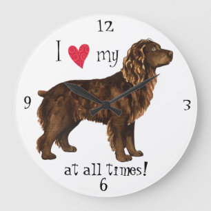 I Love my Boykin Spaniel Large Clock