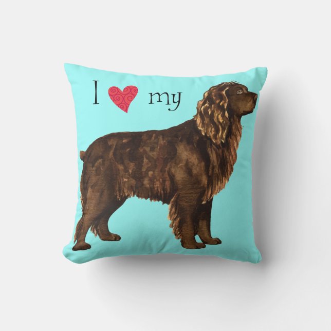 I Love my Boykin Spaniel Throw Pillow (Front)