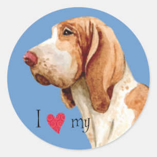 I Love my Bracco Italiano Classic Round Sticker