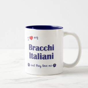 I Love My Bracco Italiano (Multiple Dogs) Two-Tone Coffee Mug