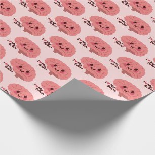 I Love My Brain – Cute Smiling Brain Wrapping Paper