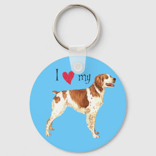 I Love my Brittany Keychain