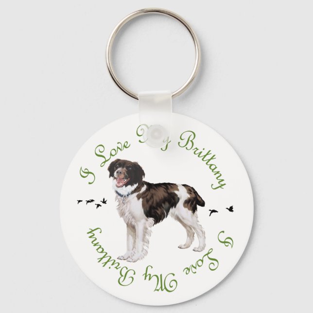 I Love My Brittany Keychain (Front)