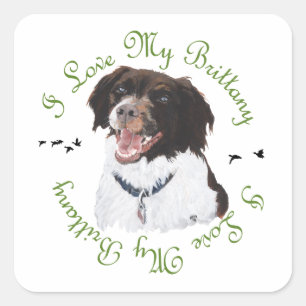 I Love My Brittany Square Sticker