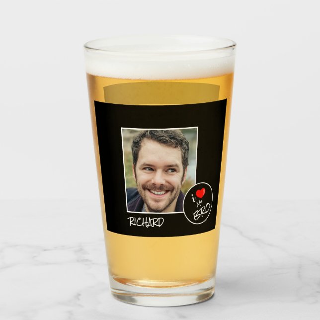 I Love My Bro, Custom Photo – Personalized Glass (Front Filled)