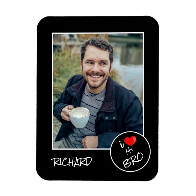I Love My Bro, Custom Photo – Personalized Magnet (Vertical)