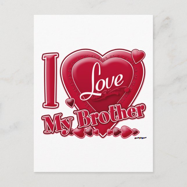 I Love My Brother red - heart Postcard (Front)