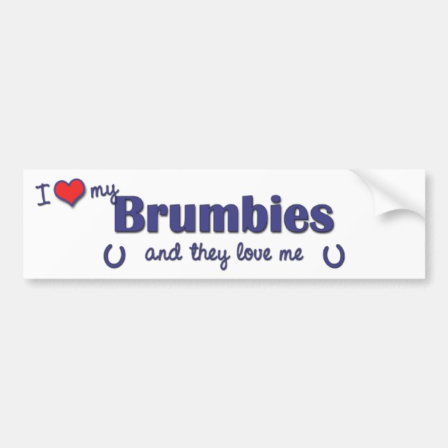 I Love My Brumbies (Multiple Horses) Bumper Sticker (Front)