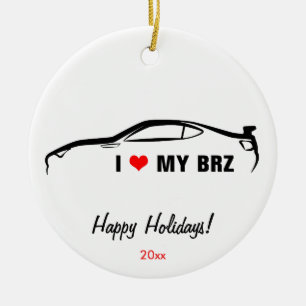 I Love My BRZ Ceramic Ornament