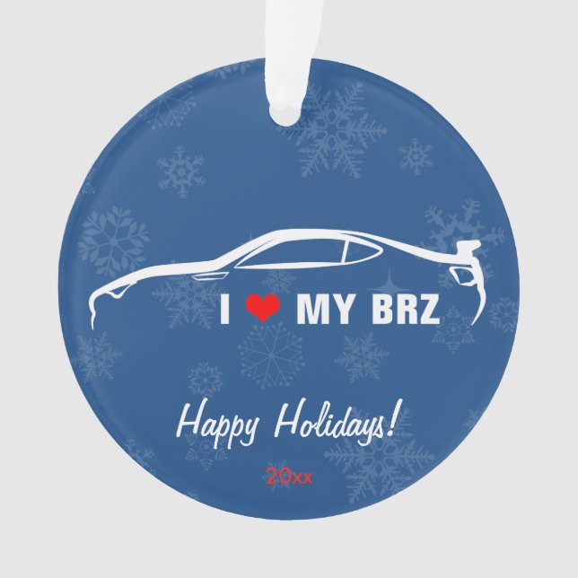 I Love My BRZ Ornament (Front)