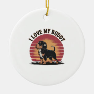 I Love My Buddy Ceramic Ornament