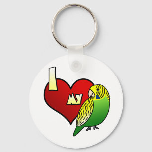 I Love my Budgerigar Keychain