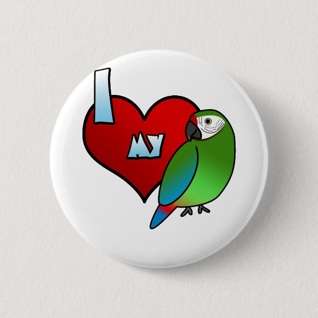 I Love my Buffon's Macaw 2 Inch Round Button (Front)