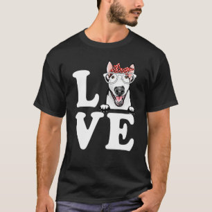 I Love My Bull Terrier Bandana Sunglasses Dog Love T-Shirt