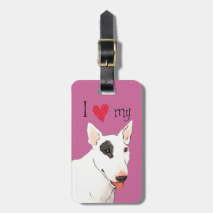 I Love my Bull Terrier Luggage Tag