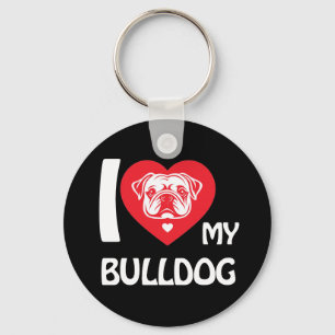 I Love My Bulldog – Funny & Cute Dog Lover Gift Keychain