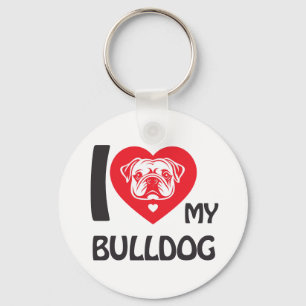 I Love My Bulldog – Funny & Cute Dog Lover Gift Keychain