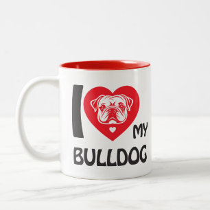 I Love My Bulldog – Funny & Cute Dog Lover Gift Two-Tone Coffee Mug