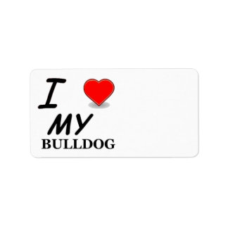 I Love My Bulldog Label